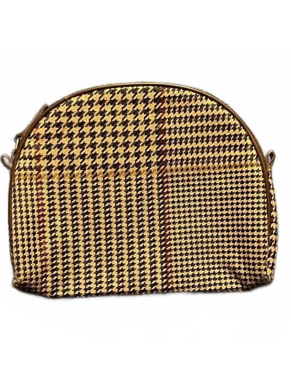 Lauren Ralph Lauren Small Brown Houndstooth Cosmetic Bag